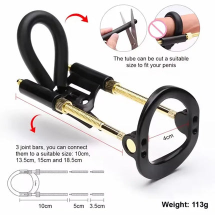 Male Penis Corrector Delayed Locking Sperm Ring Portable Penis Stretching Negative Pressure Endurance Penis Stretching Trainer