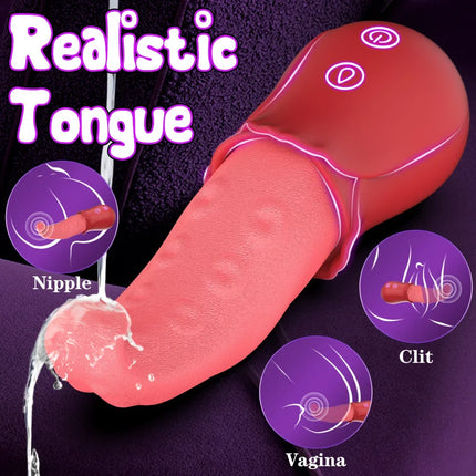 Sexy Adult Female Nipple Vagina Tongue Licking Vibrator Masturbation Tools Women Men Penetration Vagina Anal Soft Vibrator 18+