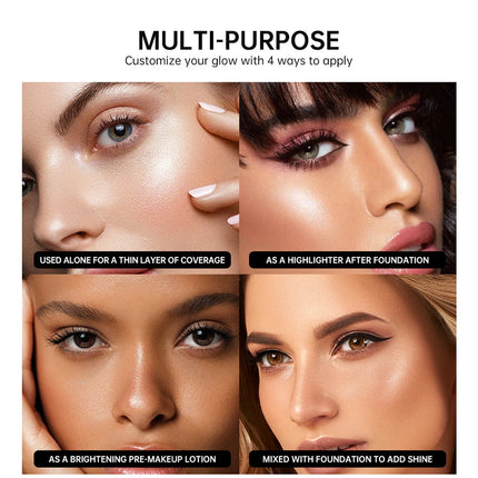 Halo Glow Liquid Filter Liquid Highlighter Face Contouring Pearlescent Makeup Brightener Bronzer Glow Body Face Contour Shimmer