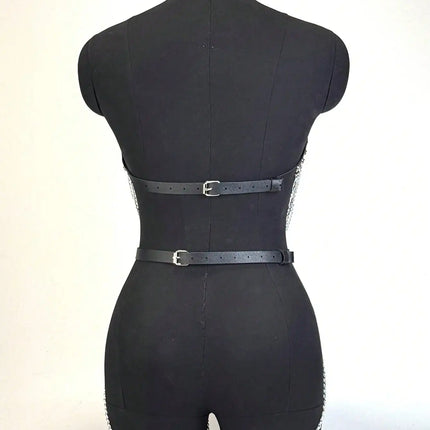 Women Sexy Leather Body Harness Belt Chain Bdsm Bondage Lingerie Garter Belt Accessories Gothic Fetish Clothing Festival Outfit