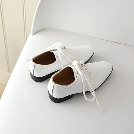 Iawesome Boys Leather Shoes Kids Flats Lace-up Children's Wedding Shoes For Toddlers Boy Big Boys Fashion For Performance