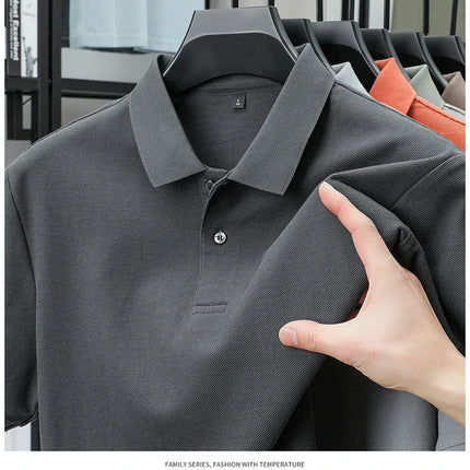 Men's 100% Cotton Polo Shirt - Summer Casual Breathable Tee, 19 Colors, Ideal for Golf and Sports, Business Casual, Silk-Like Finish