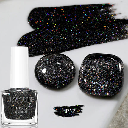 LILYCUTE 7ml Nail Polish Sliver Glitter Colorful Shining Effect Nail Art Varnish DIY No Need Of Lamp To Cure