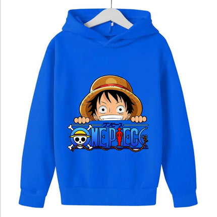 Anime "One Piece" hoodie for the "Wanderer Roronoa Luffy" version. Roronoa Luffy's style streetwear for children.boys and girls