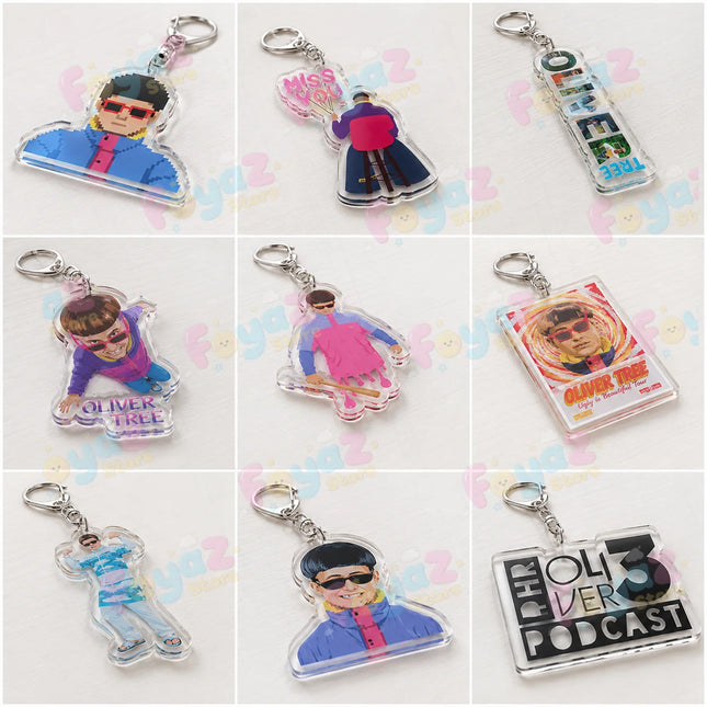 Singer Oliver Tree Keychain for Accessories Bag Charm Ugly Is Beautiful Boy Music Key Chain Ring Jewelry Friends Gifts