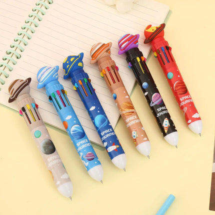 Astronaut 10-Color Pen The Creative Multi-Pen for Vibrant Journaling & Efficient Study Sessions