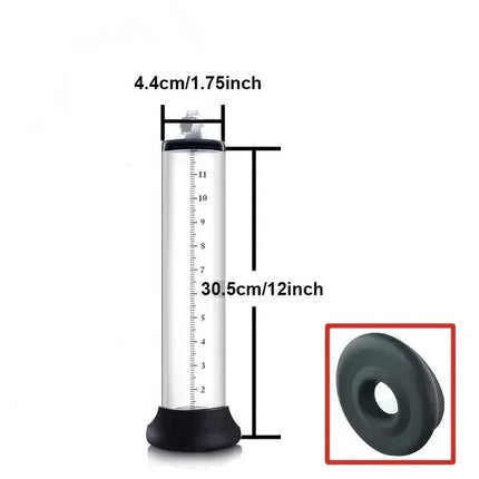 Acrylic Vacuum Cylinder Replacement Set for Men, Clear Manual Pump Tubes Extender Trainer Adult Accessories