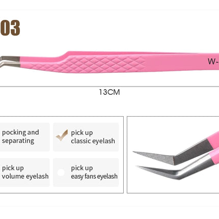 Natuhana Rose red Tweezers Stainless Steel  Tweezers High Precision Anti-static Tweezers for Eyelash Extensions Makeup