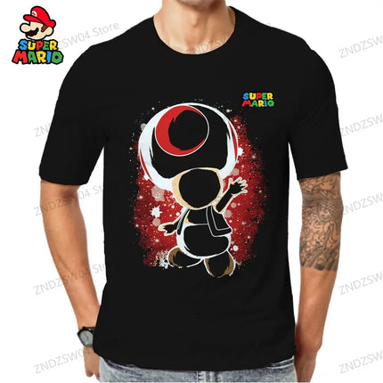 Fashion Parent-child Wear Oversize Men's Children's T-Shirt Tops 2026 Y2k Super Mario 110-6XL Streetwear Anime Mens Clothes Man