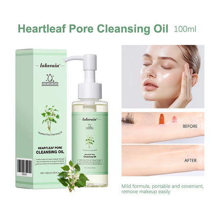 Houttuynia Cordata Cleansing Oil - Gentle Deep Pore Makeup Remover for Waterproof Mascara & Long Wear Foundation Non-irritating