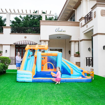 AMF Water Slide Bouncy Castle Inflatable Bounce House Water Play Castle Slide Trampoline Bobo Pool Castle with air pump blower