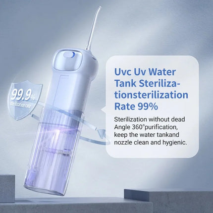 Mini Portable Water Flosser Cordless Oral Irrigator USB Rechargeable Water Jet Floss Tooth Pick 4 Jet Tip 3 Modes Teeth Clean