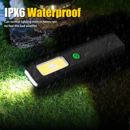Powerful EDC Handheld Flashlight Dual Light Sources USB C Rechargeable Torch Outdoor Camping Flashlight Clip Magnet Work Light