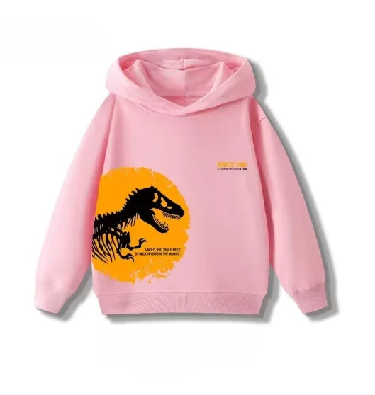 Spring Autumn Dinosaur Jurassic Park Printed Children Hoodies Loose Casual Hooded Sweatshirts for Boys and Girls Baby Clothes