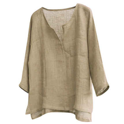 New Men's Summer Spring Long Sleeve Loose Solid Color Casual Long Sleeve Cool V-neck Shirt Tops Size S-5XL