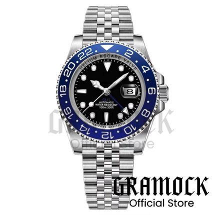 Black Purple GMT Automatic Men Watches 40mm SEA Mechanical Wristwatch Sapphire Glass Polished Strap Steel Diving NH34A Movement