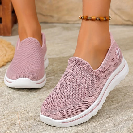Breathable Women's Slip-On Sneakers Soft Sole Comfortable Lightweight Casual Shoes for Everyday Walking Low Top
