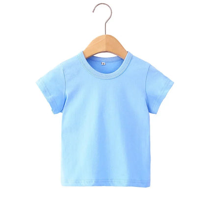 Summer Girls T-Shirts Yellow Red Short Sleeve Baby Boy T-Shirt White Tee Shirt Cotton Girls Tops For Children Clothes