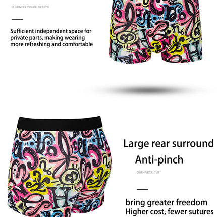 10-pack fashionable men's boxer shorts, comfortable, soft, fashionable, printed, casual and versatile men's underwear
