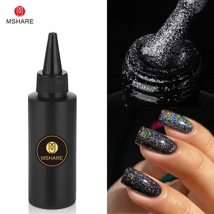 MSHARE 100ml Shiny Top Coat No Wipe Top Nail Gel for Gel Polish Semi-permanent Varnish No Sticker Hard Top Gel