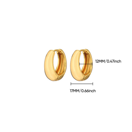 Classic Hoop Earrings for Women Girls Gold Color Chunky Stainless Steel Earrings 2026 Trend New in Minimalist Ear Jewelry aretes
