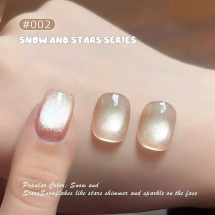 MIANEL 10ML 1PCS Lover's Cat Eye Gel Polish 2026 Sparkling Nude Pink Nail Art with Glass Bead And Golden Glow New Release