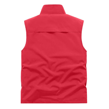 Outdoor workwear jacket Men's breathable lightweight top  Spring and Autumn thin high-end solid color stand-up collar vest