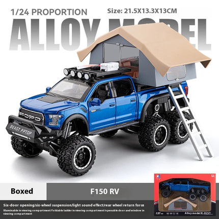 1:24 Pickup Trucks for Boys F150 Raptor Diecast Metal Model Car with Sound and Light for Kids Age 3 Year and up Blue