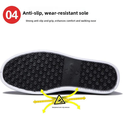 Low-Top Men's Shoes Chinese Style Soft Bottom Driving Shoes Breathable Casual Loafers Flat Heel Slip-On Canvas Shoes