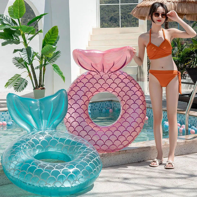 New Mermaid Tail Inflatable Toys Beach Swimming Pool Outdoor Floating Swimming Ring Water Toys Air Mattresses Bed Toys for Adult