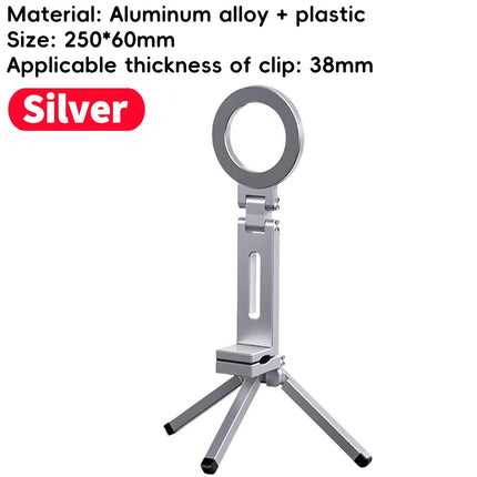 For Magsafe Airplane Phone Holder Foldable Tripod Portable Magnetic Phone Holder 360 Rotating Travel Phone Stand