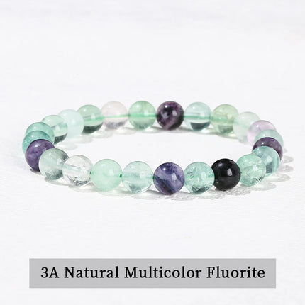JD 6 8 10mm Natural Stone Beaded Bracelet Obsidian Fluorite Quartz Jasper Healing Beads Bangles Women Men Stretch Yoga Jewelry