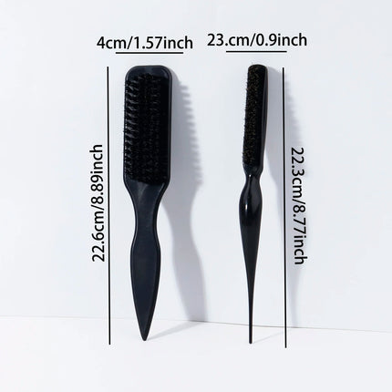 2pcs hair styling tool set, seahorse shaped edge control hair brush, plastic pointed tail beard brush,Special for real hair wigs