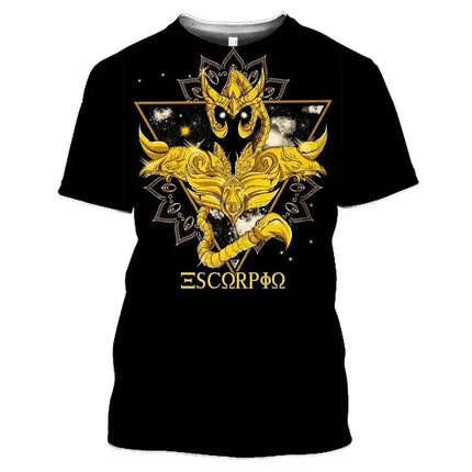 Summer Saint Seiya Anime 3D Printed T-Shirts Men Women Casual Fashion Oversized Short Sleeve T Shirt Male Tees Tops Man Clothing