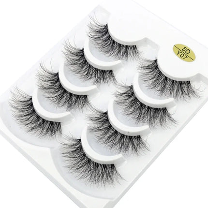 HBZGTLAD 4pairs mink lashes natural long invisible thin band fake lashes transparent terrier soft eyelashes extension Beauty
