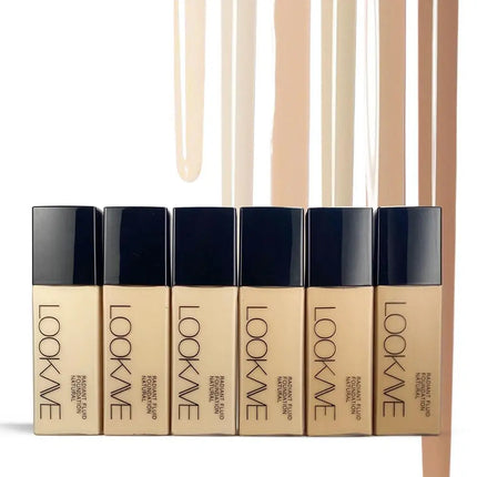 LOOKAVE Liquid Foundation Long Lasting Full Coverage Flawless Soft Matte Foundation Base Makeup Moisturizing Concealer CC Cream