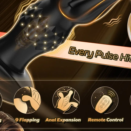 Male Anal Prostate Massager Vibrator Remote Control Thrusting Dildo Vibrating Butt Plug with Cock Ring Sex Toys for Men Women