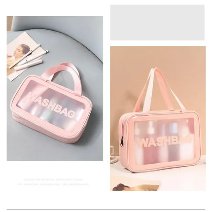 Portable Travel Wash Bag Female Transparent Waterproof Makeup Storage Pouch Large Capacity Cosmetic Organizer Beauty Women Case