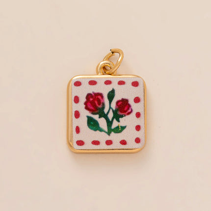 Flower Fruit Love Shell Drip Oil Printed Pendant Fashion Trend DIY Charms Jewelry Making Accessory