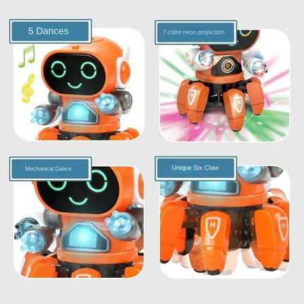 Kids Music Educational Toy Glow Electric Pet Cute LED Light Musical Dancing Robot Baby Learn To Climb Toy Children Birthday Gift