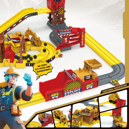 Adventure Powered Mine Cart Track Set Electric Engineering Vehicle Toy Educational Railway Gift Idea Kids Family