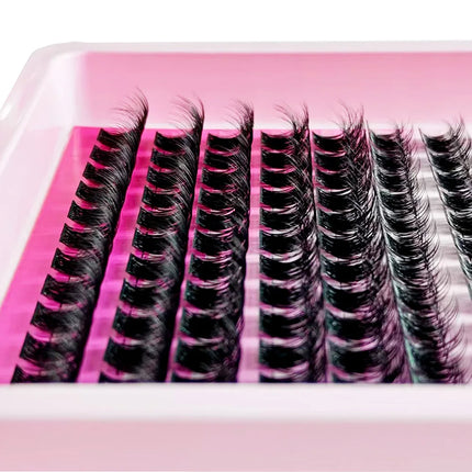 MIOFIA Fluffy Thick Russian Volume Lash Clusters 144 Clusters/Box 8-16mm Mixed Mink Individual Lashes