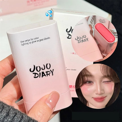 Multi-Functional Blush Stick Easy Color Rouge Blusher Cream Waterproof Brightening Face Contour Smooth Cheek Tint Korean Make Up