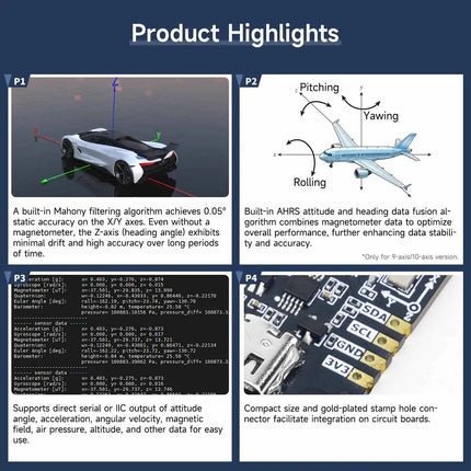 Yahboom IMU Sensor Module ARHS High-precision 6-axis/9-axis/10-axis Optional Support ROS1 ROS2 for ROS Robot Raspebrry Pi Jetson