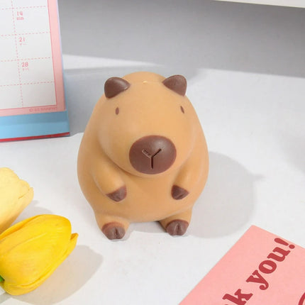 1PCS Cute Capybara Squishy Stress Relief Toy Cute Cartoon Animal Squeeze Fidget Toys,  Playing Funny Dolls Birthday Gift