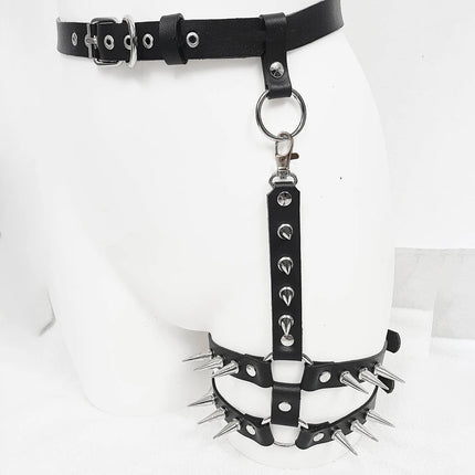 leather leg harnesses for women gothic Single-sided leg strap Adjustable Party Cosplay leather garter belt harness