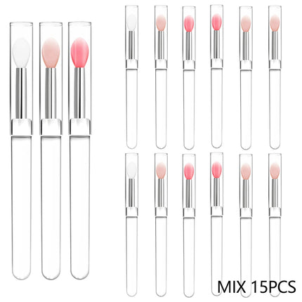 3/15PCS Reusable Lip Brush Silicone Lip Mask Applicator Transparent Lipstick Tool For Lip Gloss Eyeshadow Brushes Makeup Tools
