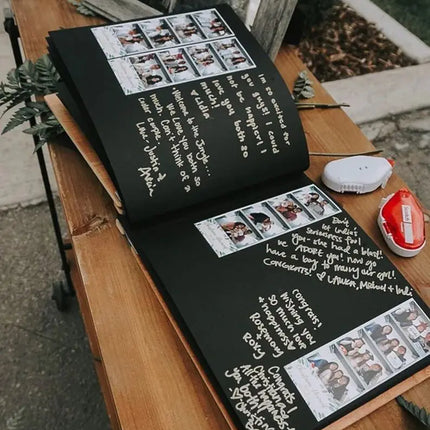 Wooden Wedding Guest Book - Personalized Laser Engraved, Perfect for Photos and Heartfelt Messages, Photobooth, Photo Album