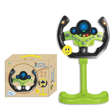 Electric Simulated Driving Steering Three-Dimensional Portable Wheel Copilot Toy Light And Sound Educational Children's Gifts