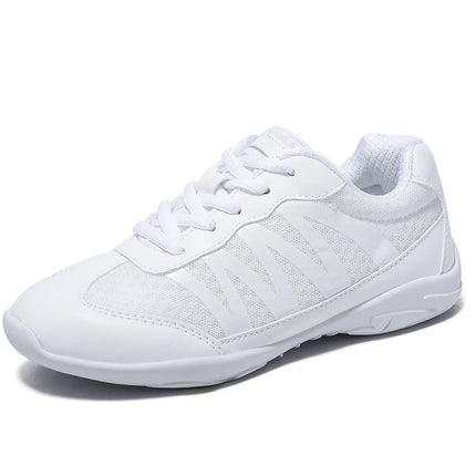 BAXINIER Girls White Cheer Shoes Trainers  Breathable Training Dance Tennis Shoes Lightweight Youth Cheer Competition Sneakers